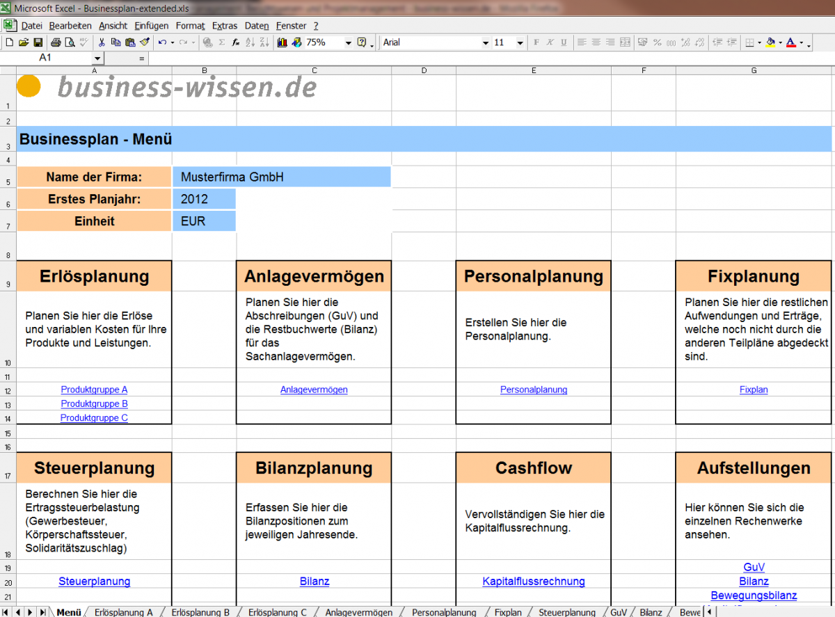 online business plan erstellen